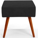 Ver imagem 2 de Kit 02 Puffs Banqueta Decorativa Com Pés Palito Suede Preto