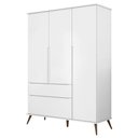 Ver imagem 3 de Cômoda e Guarda Roupa Infantil Retro Alice Branco Acetinado - Phoenix Baby