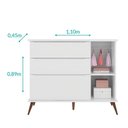 Ver imagem 7 de Cômoda e Guarda Roupa Infantil Retro Alice Branco Acetinado - Phoenix Baby