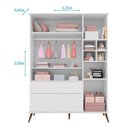 Ver imagem 2 de Cômoda e Guarda Roupa Infantil Retro Alice Branco Acetinado - Phoenix Baby