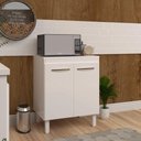 Ver imagem 5 de Balcão Multiuso Armário para Cozinha Microondas Forno Jane Mobília Decor Branco
