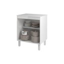 Ver imagem 3 de Balcão Multiuso Armário para Cozinha Microondas Forno Jane Mobília Decor Branco