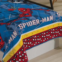 Edredom Solteiro Infantil DuplaFace Microfibra 1,40m x 2,10m:Homem-Aranha - 2