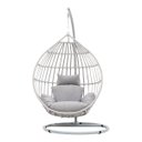 Ver imagem 1 de Cadeira de Balanço Cinza Suspensa com Suporte e Almofadas