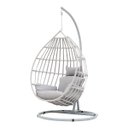Ver imagem 2 de Cadeira de Balanço Cinza Suspensa com Suporte e Almofadas