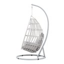 Ver imagem 3 de Cadeira de Balanço Cinza Suspensa com Suporte e Almofadas