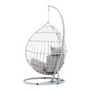 Ver imagem 5 de Cadeira de Balanço Cinza Suspensa com Suporte e Almofadas