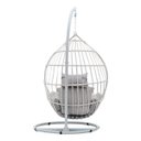 Ver imagem 4 de Cadeira de Balanço Cinza Suspensa com Suporte e Almofadas