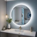 Ver imagem 1 de Espelho Decorativo Redondo Led Branco Frio ou Quente com Suporte Branco Frio