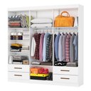 Ver imagem 2 de Guarda-roupa Casal Mondo 6 Portas 4 Gavetas com Espelho Branco - Pnr Móveis