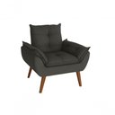 Ver imagem 2 de Kit 02 Poltrona/cadeira Decorativa Glamour Opala com Pés Quadrado Chumbo