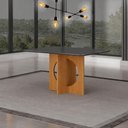 Ver imagem 3 de Mesa de Jantar Lorena Plus 120x80 Canto Copo com Vidro Cinamomo Chumbo - Leifer