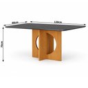 Ver imagem 2 de Mesa de Jantar Lorena Plus 120x80 Canto Copo com Vidro Cinamomo Chumbo - Leifer