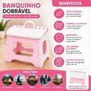 Ver mais imagens de Banqueta Dobrável Infantil com Alca Plástico Portátil Rosa Yeet