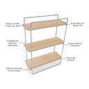 Ver imagem 5 de Prateleira Corsari Design Industrial Estante Prata e Jade