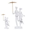 Escultura Decorativa de Poliresina Casal Branco e Dourado 31x16x8,2cm - 3