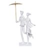 Escultura Decorativa de Poliresina Casal Branco e Dourado 31x16x8,2cm - 1