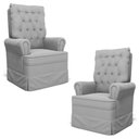 Ver imagem 1 de Kit 02 Poltronas De Amamentação E Descanso Com Balanço Laís G05 Veludo Cinza - Mpozenato
