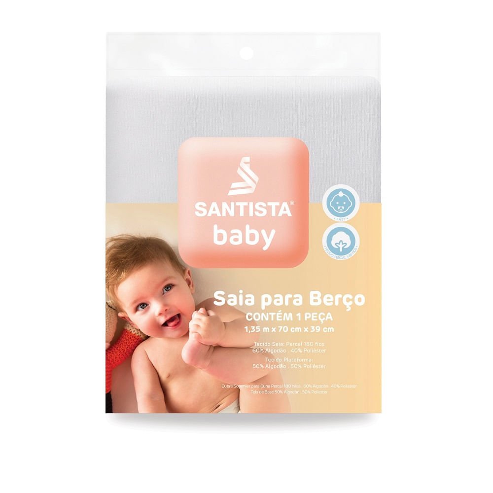 Saia para Berço Santista Baby Branco - 3