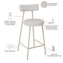Ver imagem 4 de Kit 04 Banquetas Baixa Cozinha Sala Jantar Bancada Milão Arena L02 Bouclê Cru - lyam decor