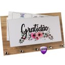 Ver imagem 3 de Porta Chaves e Cartas Gratidão Floral Organizador Luxo