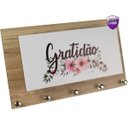 Ver imagem 4 de Porta Chaves e Cartas Gratidão Floral Organizador Luxo