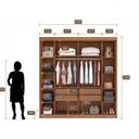 Ver imagem 6 de Guarda Roupa Casal 2 Portas 4 Gavetas 100% MDF com Espelho Trieste Marrom/Cinamomo/Fendi