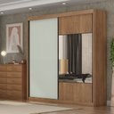 Ver imagem 1 de Guarda Roupa Casal 2 Portas 4 Gavetas 100% MDF com Espelho Trieste Marrom/Cumaru/Fendi
