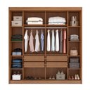Ver imagem 5 de Guarda Roupa Casal 2 Portas 4 Gavetas 100% MDF com Espelho Trieste Marrom/Cinamomo/Fendi