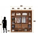 Ver imagem 6 de Guarda Roupa Casal 2 Portas 4 Gavetas 100% MDF com Espelho Trieste Marrom/Cumaru/Fendi