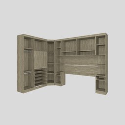 Guarda Roupa Dormitório Modulado Master Casal Queen 1,58 m Canto c/ Painel Giratório p/ TV - Luciane - 2