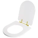 Ver imagem 3 de Assento Sanitário Duomo Plus Branco para vaso Deca Com Ferragem Dourada