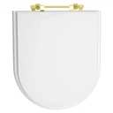 Ver imagem 2 de Assento Sanitário Duomo Plus Branco para vaso Deca Com Ferragem Dourada