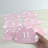 Kit Mesversário Placa Boas Vindas Acrílico Bebê Decorar Foto Menina Plaquinha Decoração Nuvem Rosa - 9