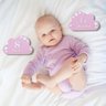 Kit Mesversário Placa Boas Vindas Acrílico Bebê Decorar Foto Menina Plaquinha Decoração Nuvem Rosa - 2