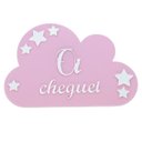 Ver imagem 1 de Kit Mesversário Placa Boas Vindas Acrílico Bebê Decorar Foto Menina Plaquinha Decoração Nuvem Rosa