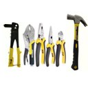 Ver imagem 1 de Kit 6 Ferramentas-1 Alicate Universal 8"+1 Corte 6"+1 Bico 6"+1 Pressão 10"+1 Rebitador+1 Martelo