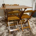 Ver imagem 3 de Conjunto Dobrável 120x70 Mesa com 4 Cadeiras Paraná Cor:mel