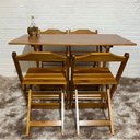 Ver imagem 1 de Conjunto Dobrável 120x70 Mesa com 4 Cadeiras Paraná Cor:mel