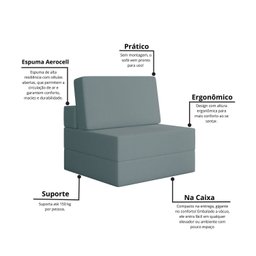 Sofá Cama à Vácuo 1 Lugar Linha Modular Flip Magic - 8