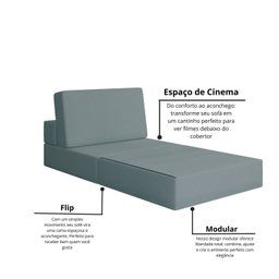 Sofá Cama à Vácuo 1 Lugar Linha Modular Flip Magic - 9