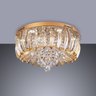 Lustre Sala Cristal Plafon de Sobrepor Led Gretta 24w Bivolt:dourado 3000k Branca Quente Amarela/110 - 2