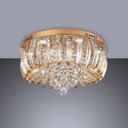 Ver imagem 2 de Lustre Sala Cristal Plafon de Sobrepor Led Gretta 24w Bivolt:dourado 3000k Branca Quente Amarela/110