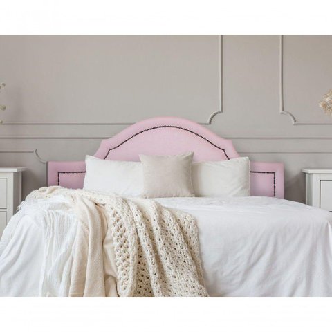 Cabeceira King Luxo 193X60 Rosa Tachas Fumê