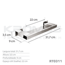 Ver imagem 4 de Porta Shampoo Inox Corten - Kromus Rt0311c