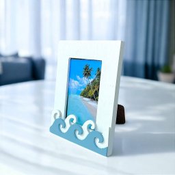 Porta Retrato Ondas Branco para Fotos 10x15cm - 2