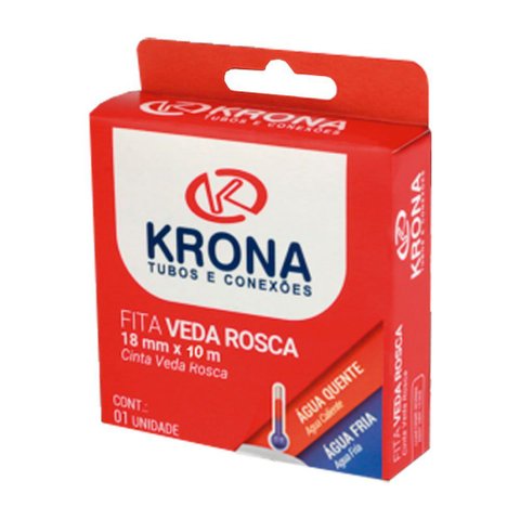 Fita Veda Rosca 18mm X 10m Caixa com 60 Unidades Krona