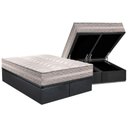 Ver imagem 1 de Conjunto Box Baú Queen: Colchão Espuma Paropas D28 / Master Prata Double Face 25 + Base Crc Suede