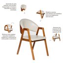 Ver imagem 4 de Kit 4 Cadeiras Luiza Sala de Jantar com Braço Madeira Maciça Movellu Home