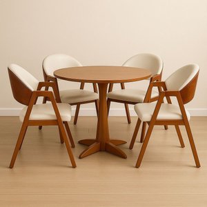 Kit 4 Cadeiras Luiza Sala de Jantar com Braço Madeira Maciça Movellu Home